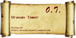 Oravan Tomor névjegykártya